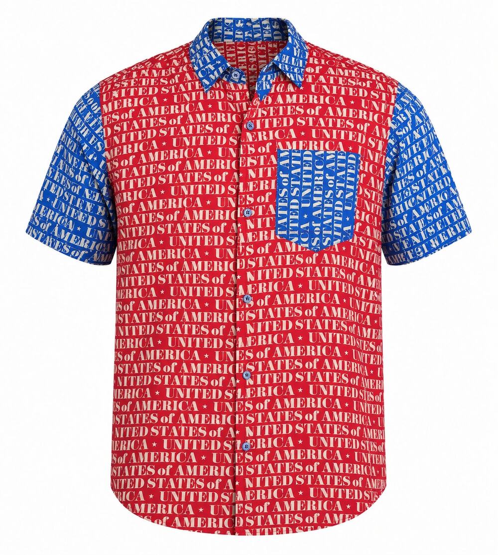 LuLaRoe USA Soccer Americana Button Up Shirt Large Red White Blue NWT